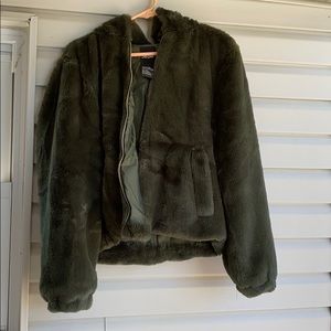 Green fuzzy- Me Jane Jacket